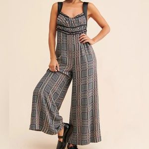 Free People Marley Plaid Jumpsuit Timeless Classic Stylish Jumpsuit NWT